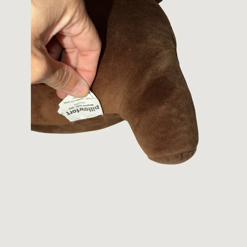 Pillowfort Weighted Plush Bear Brown Stuffed Animal Sensory Throw Pillow 17 Inch